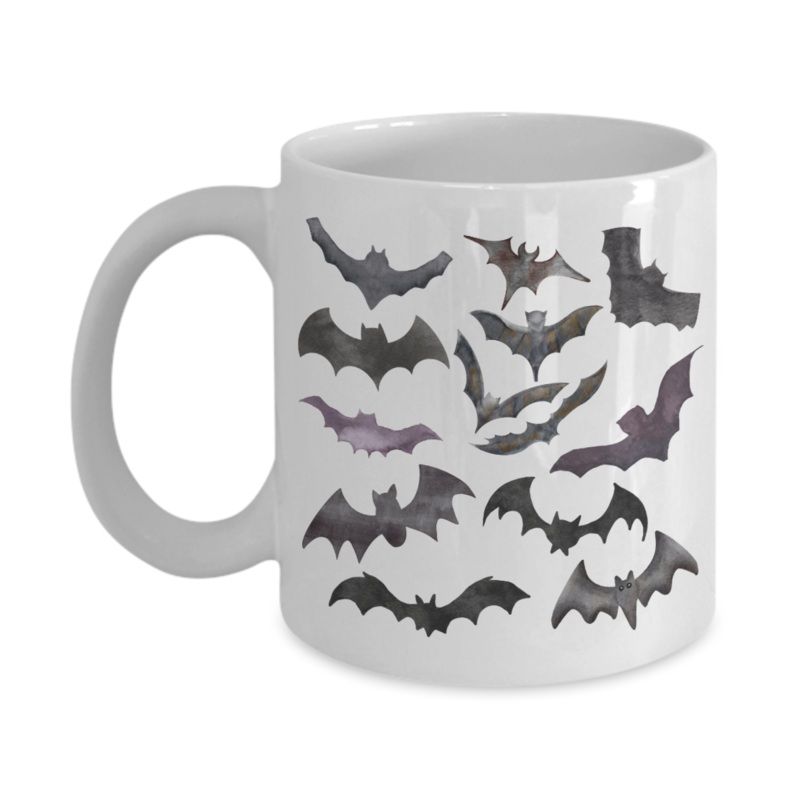 Bat Mug, Spooky Mug, Goth Mug, Witchy Mug, Cottagecore Mug, Dark Academia Mug, Bat Cup