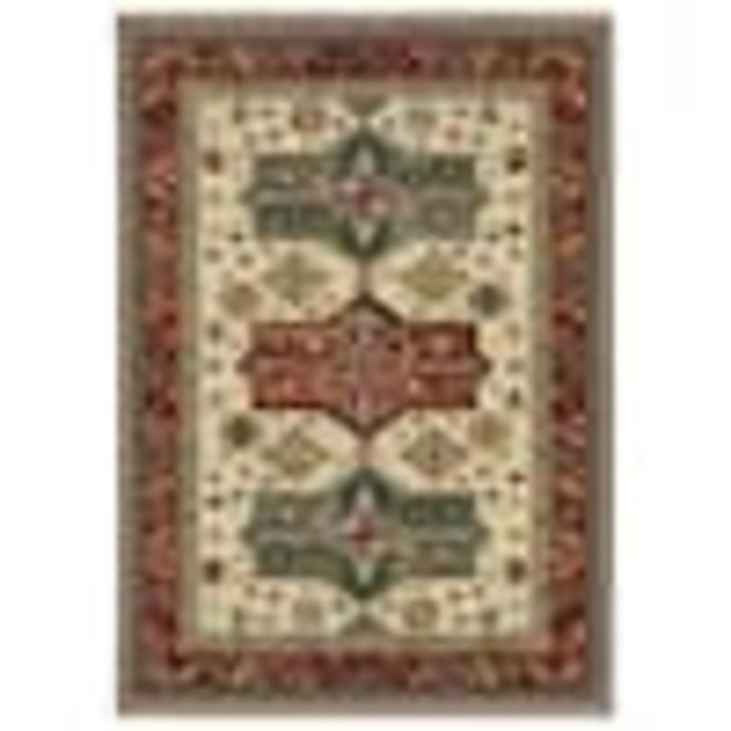 AVERLEY HOME Lillian Red/Multi-Colored 8 ft. x 11 ft. Oriental Varied Medallion Wool/Nylon Blend Fringed-Edge Indoor Area Rug 740586
