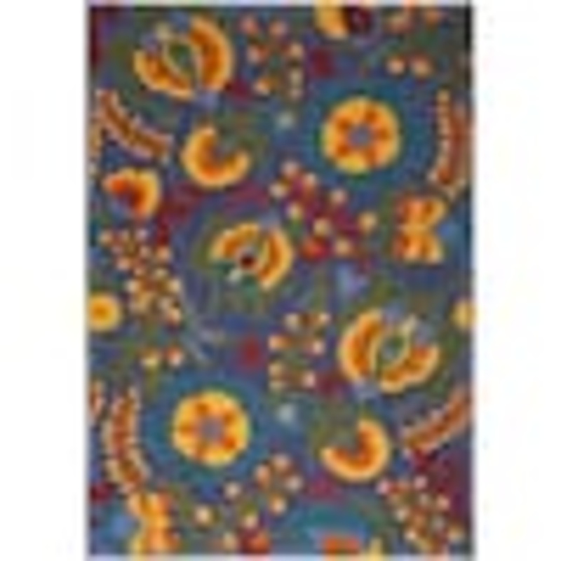 Nourison Aloha Navy Multicolor 6 ft. x 9 ft. Floral Contemporary Indoor/Outdoor Area Rug 921321