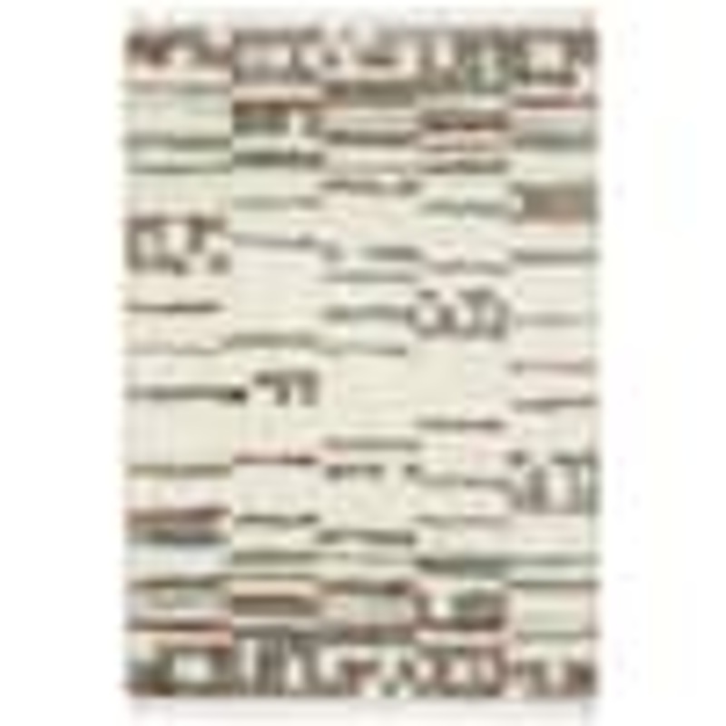 AVERLEY HOME Avalon Ivory/Multi-Colored 7 ft. x 10 ft. Abstract Stripe Polypropylene Shag Tassel Indoor Area Rug 713160