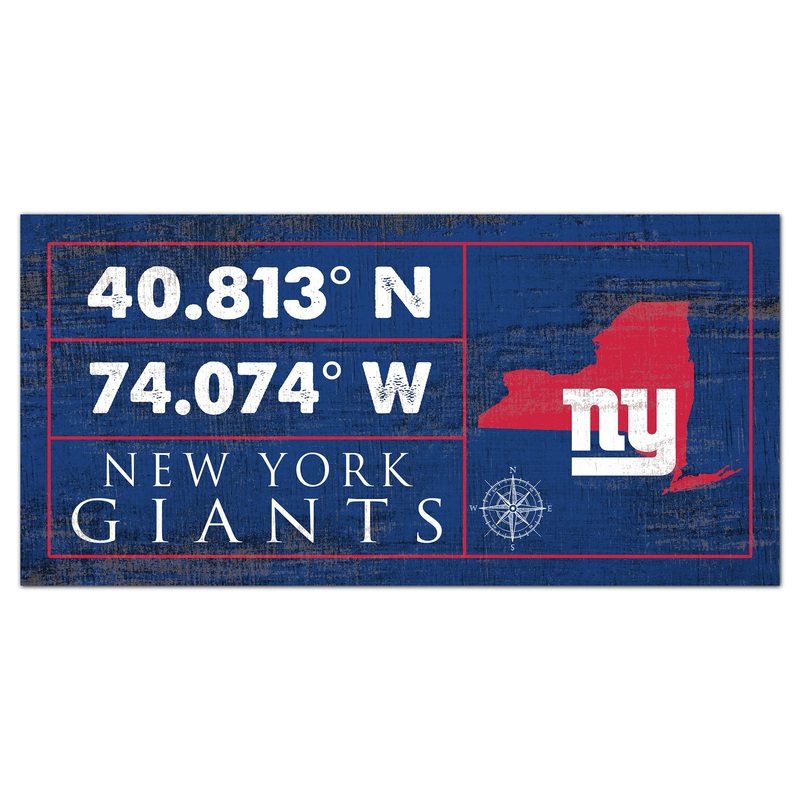 NFL2047-Coordinates Color 6×12 / N2047-New York Giants